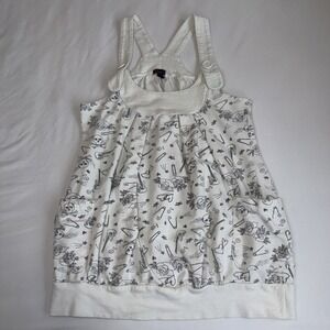 Y2K Vintage Women's AOP Tank Top Size Large Emo Goth Grunge Skulls